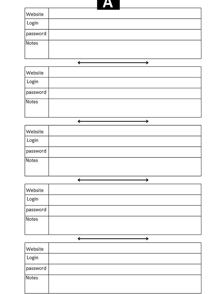 "Personal Password Logbook: Secure Tracker for Usernames, Passwords, and Login Details" "Password Keeper: A Secure Journal for Internet Logins & Access Codes" product image (1)