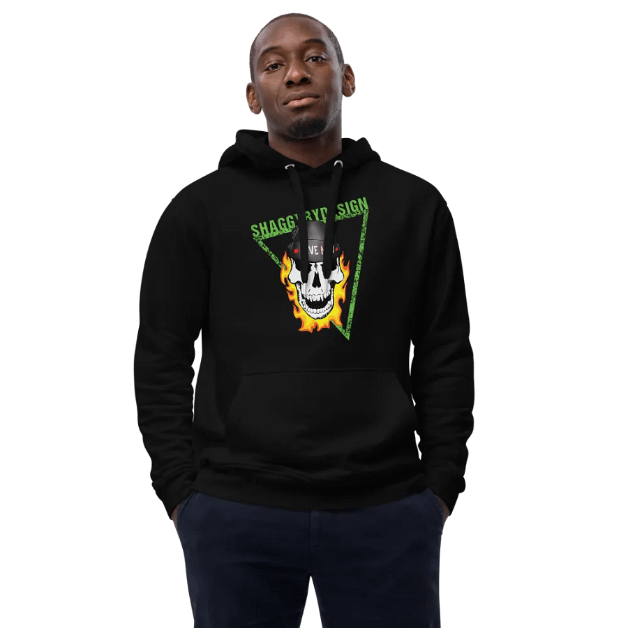 ShaggyByDesign Skull Portrait Hand-Drawn Hoodie product image (4)