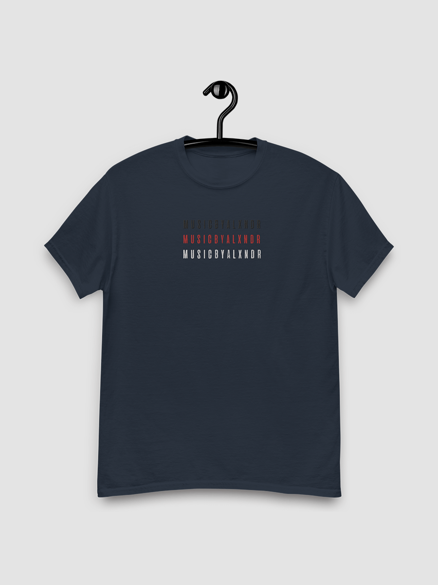 MusicByALXNDR Minimal Trio of Logos Gildan Heavyweight T-Shirt product image (2)