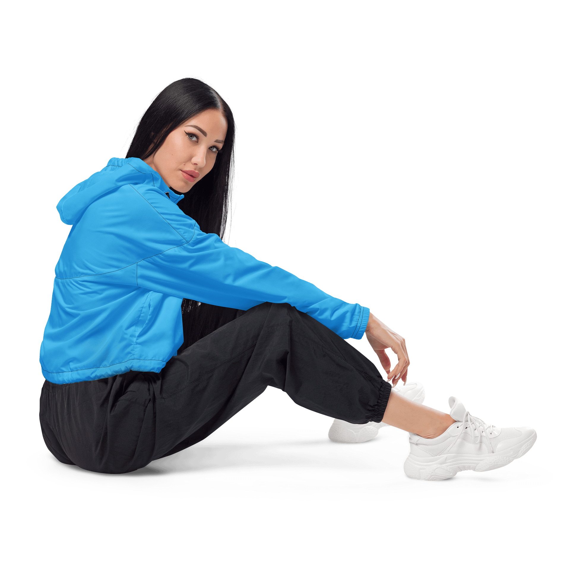 Women's Cropped Windbreaker (Light Blue) product image (4)