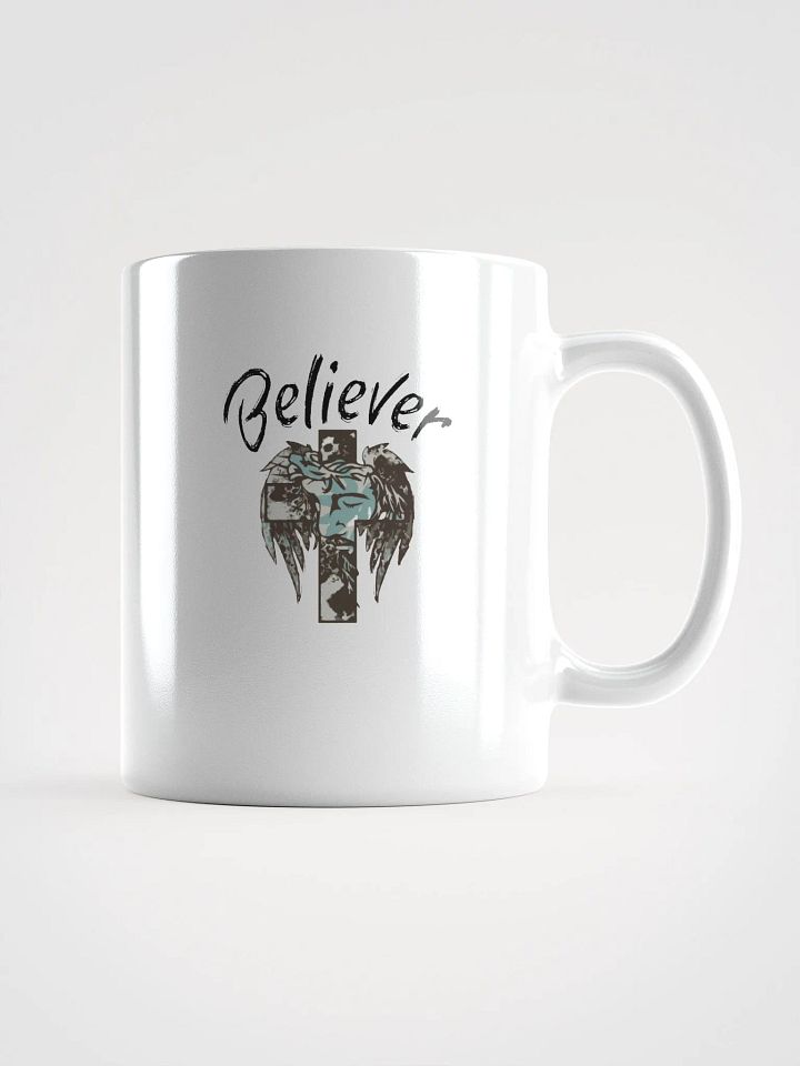 BELIEVER FAITH Fragmented Faces Glossy Mug product image (3)