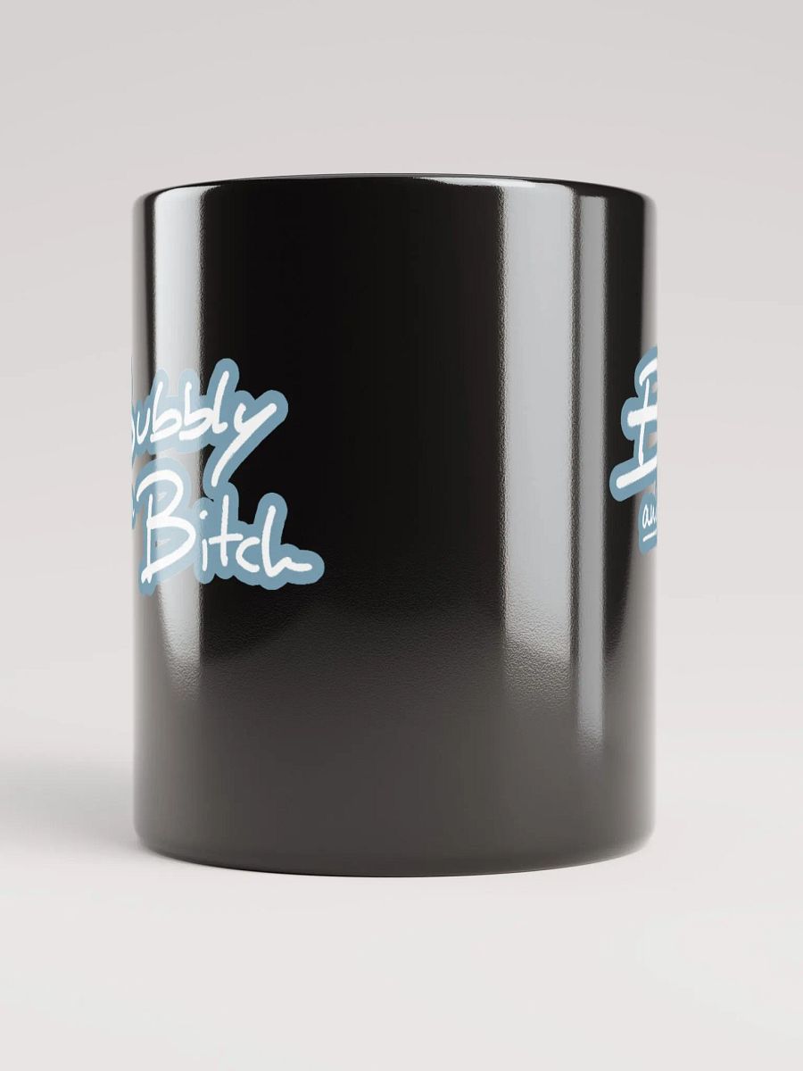 Bubbly and a B*tch (lined design, #709AAF) glossy black mug product image (4)