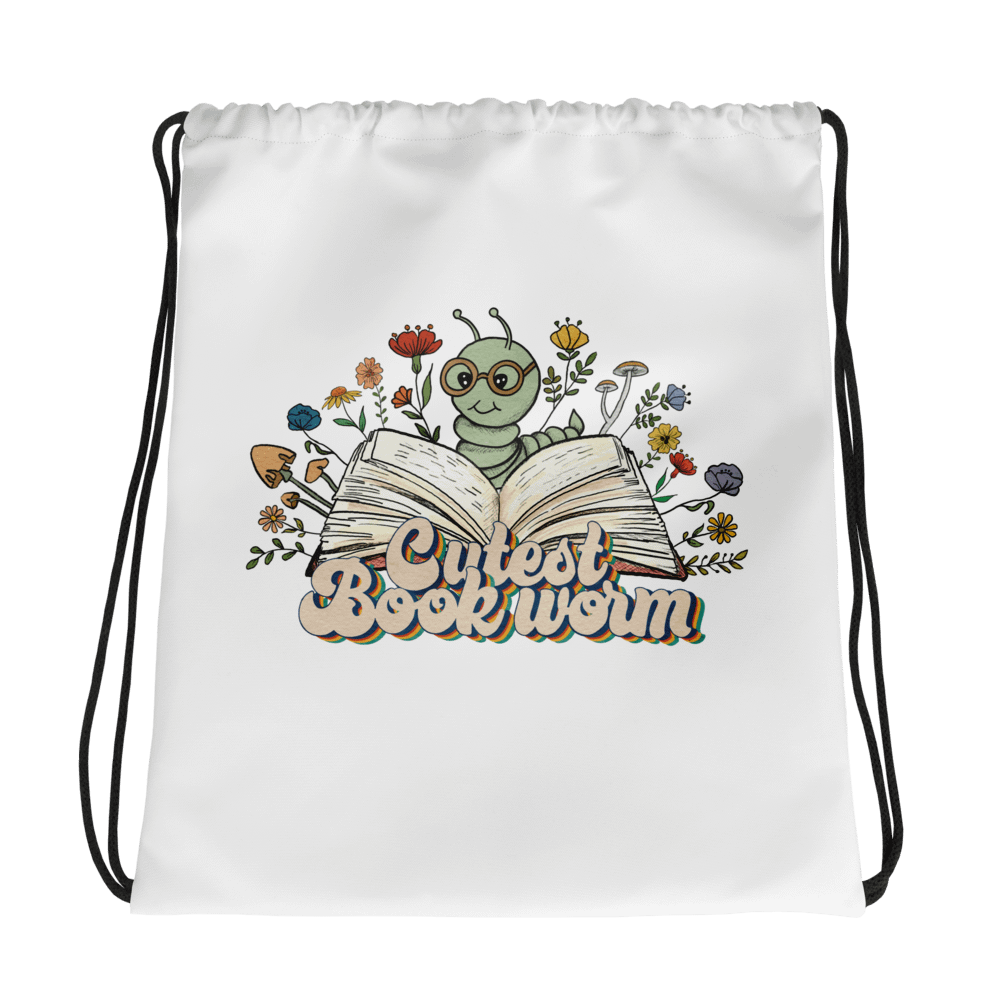 Drawstring Bag Cutest Bookworm product image (3)