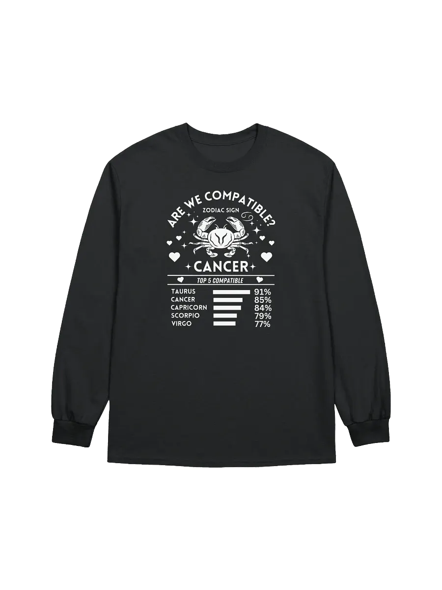 Cancer Zodiac Sign Romantic Compatibility - Gildan Ultra Cotton Unisex Long Sleeve T-Shirt - Dark Colors product image (2)