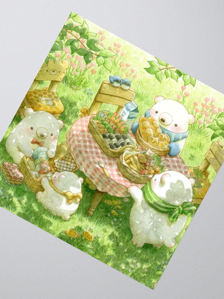 Cute Bear Picnic Sticker - Whimsical Soft Bears Friends product image (4)