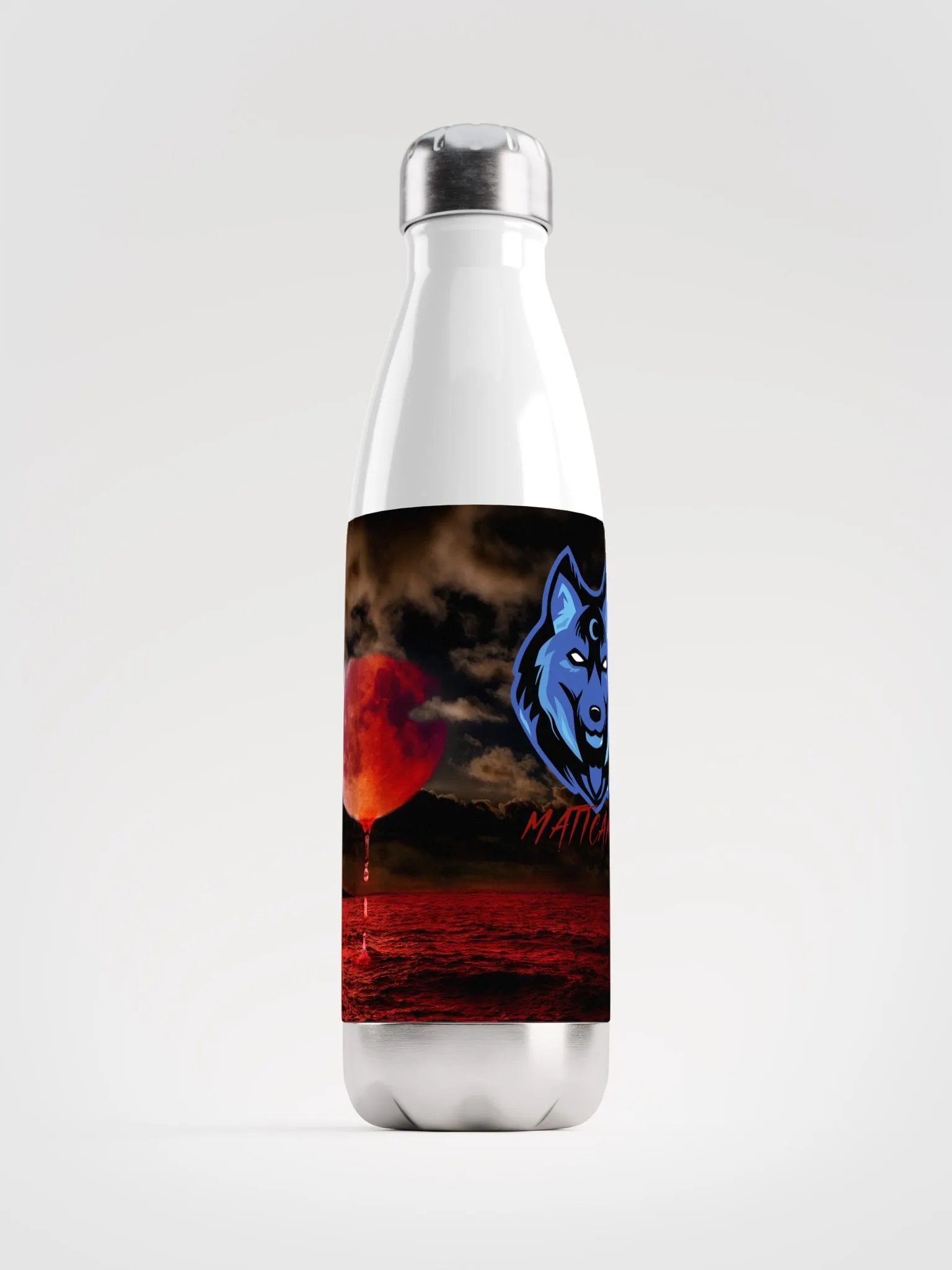 Blood Moon Wolf Water Bottle product image (1)