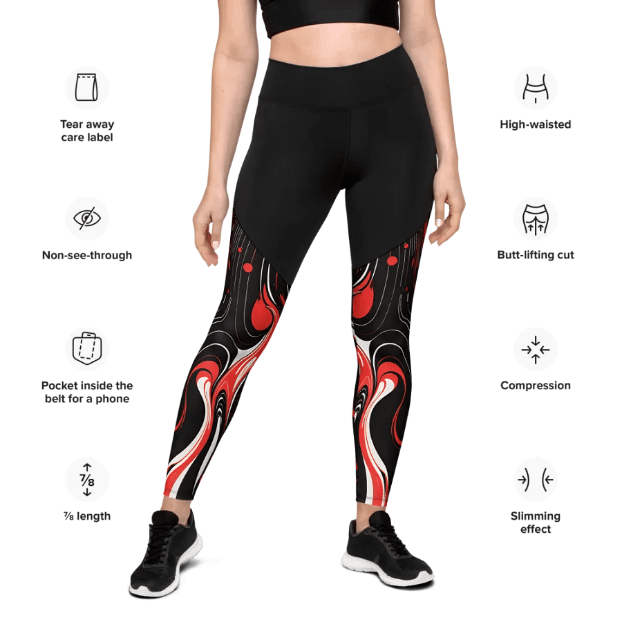 Dynamic Swirl - All-Over Sports Leggings product image (2)