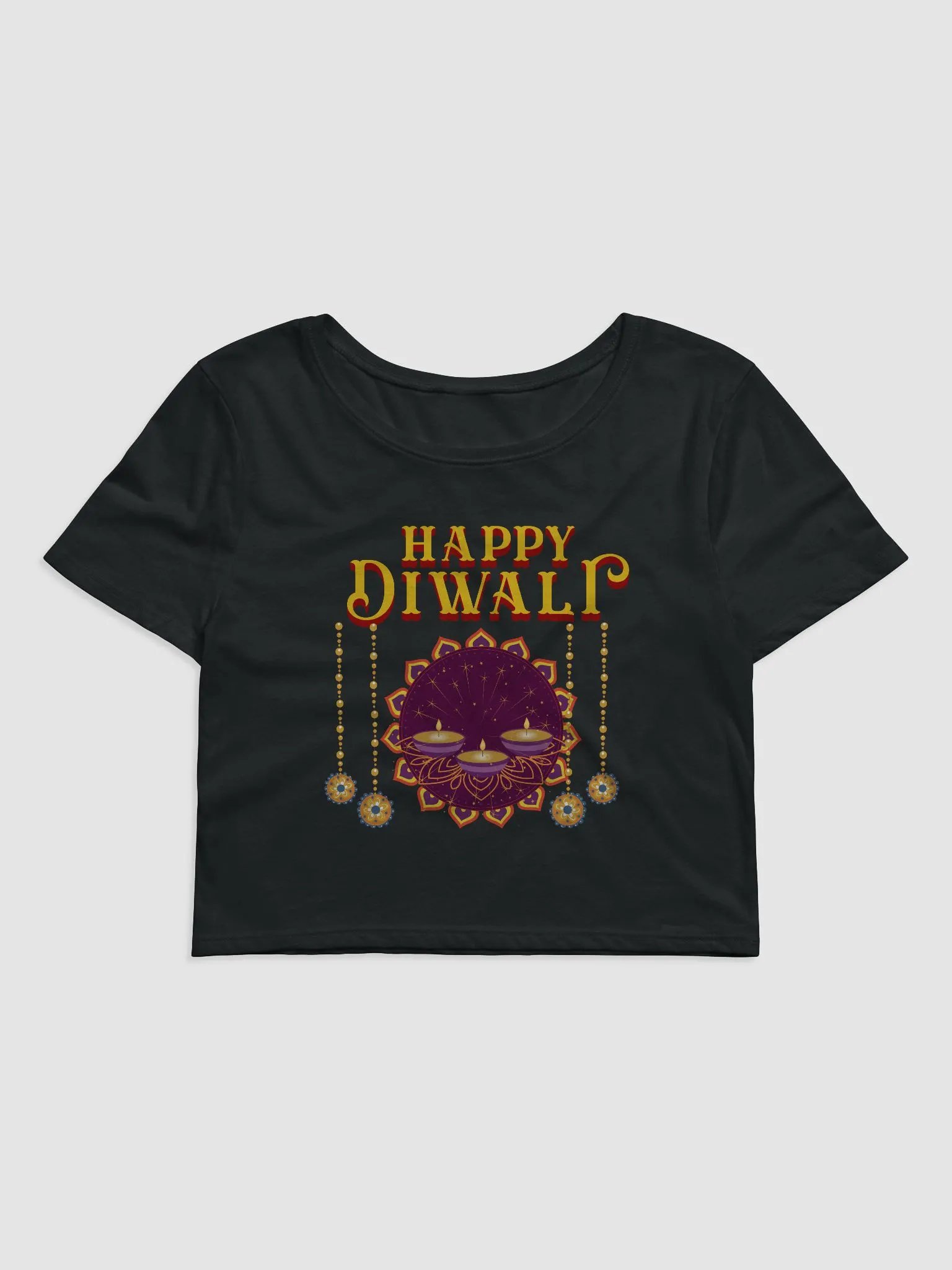 Happy Diwali Women's Crop Tee - Enjoy the festival and gift to your loved ones product image (3)