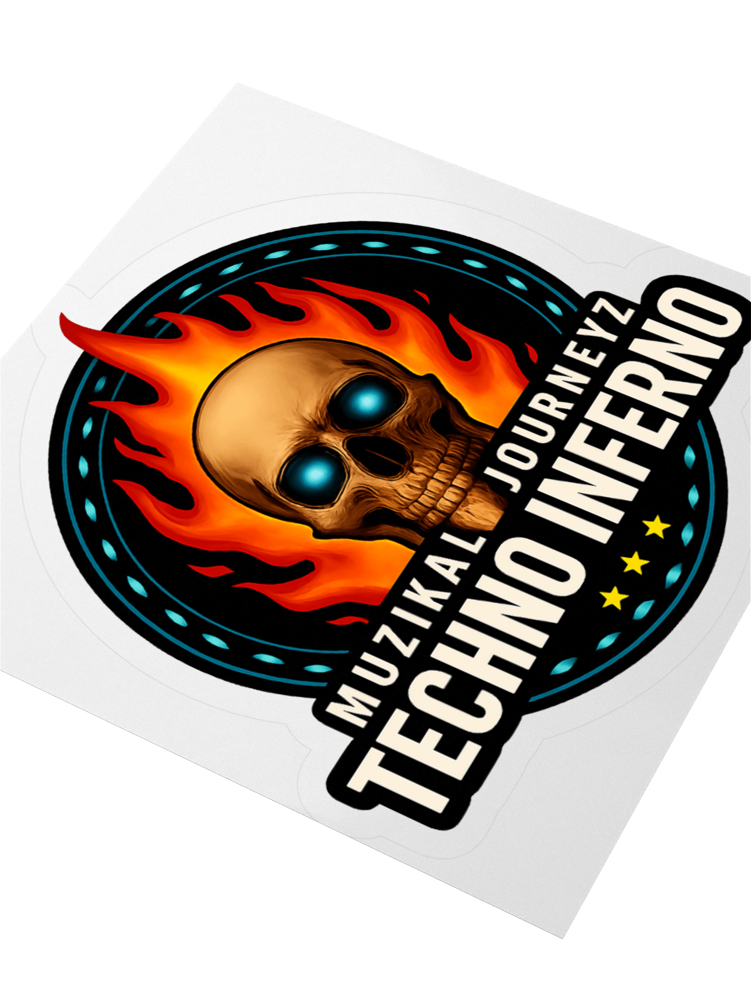 Techno Inferno Skull Sticker product image (3)