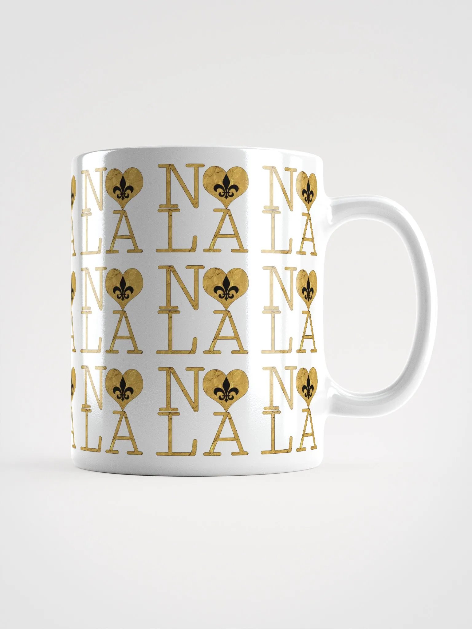 I LOVE NOLA **LEGACY MUG** (FULL GOLD WRAP OUTLINE + FULL INFINITY) product image (1)