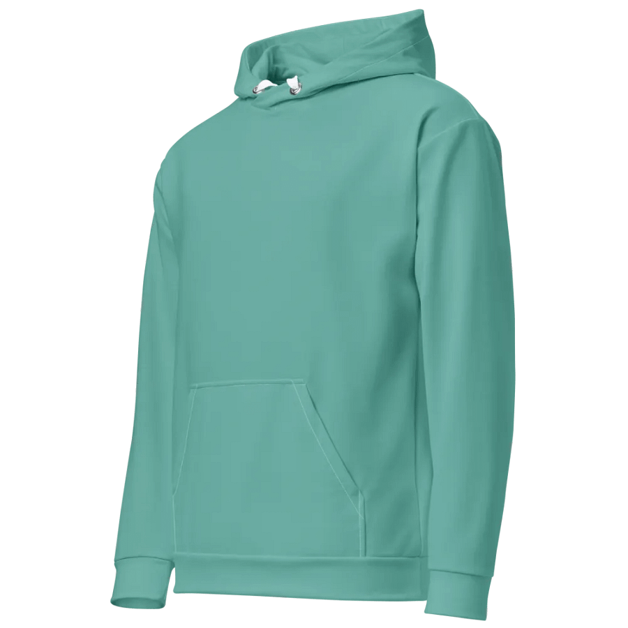 Plain Turquoise Green True Summer Unisex Recycled Polyester Heavyweight Premium Hoodie by Treasure Pie product image (3)
