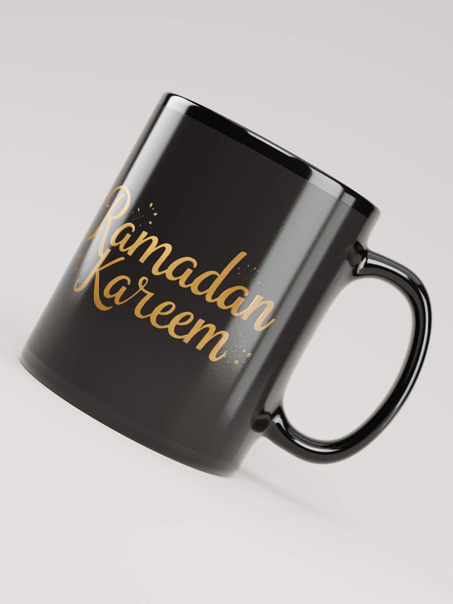 Glossy Black Ramadan Kareem Mug – Gold Elegance for the Holy Month product image (8)