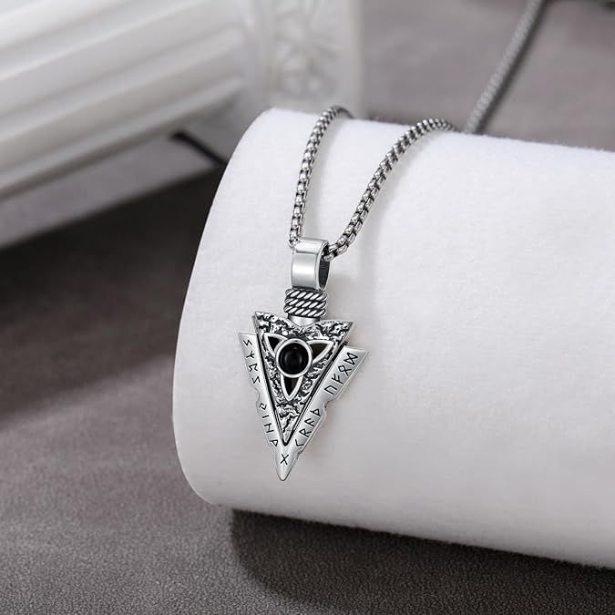 Forged In Valhalla® Viking Arrowhead Pendant – 925 Sterling Silver Nordic Rune Necklace for Men product image (2)