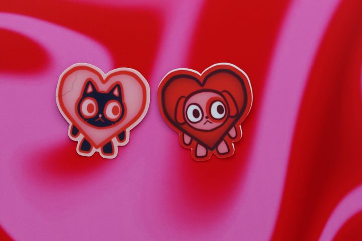 Heart Dog and Cat stickers product image (1)