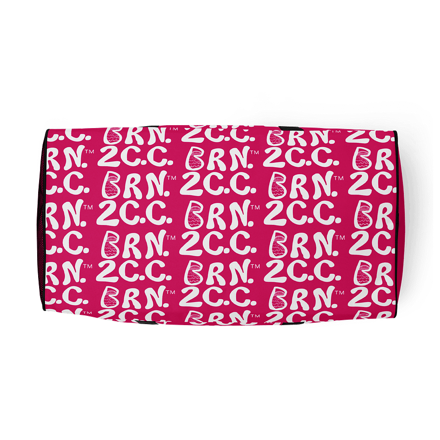 BOURNE to Cape Cod™ | Duffle Bag | BRN.2C.C.™ | Coastal Gym & Travel Gear | 22" All-Over Print Weekender | White Logos on Vibrant Pink product image (5)