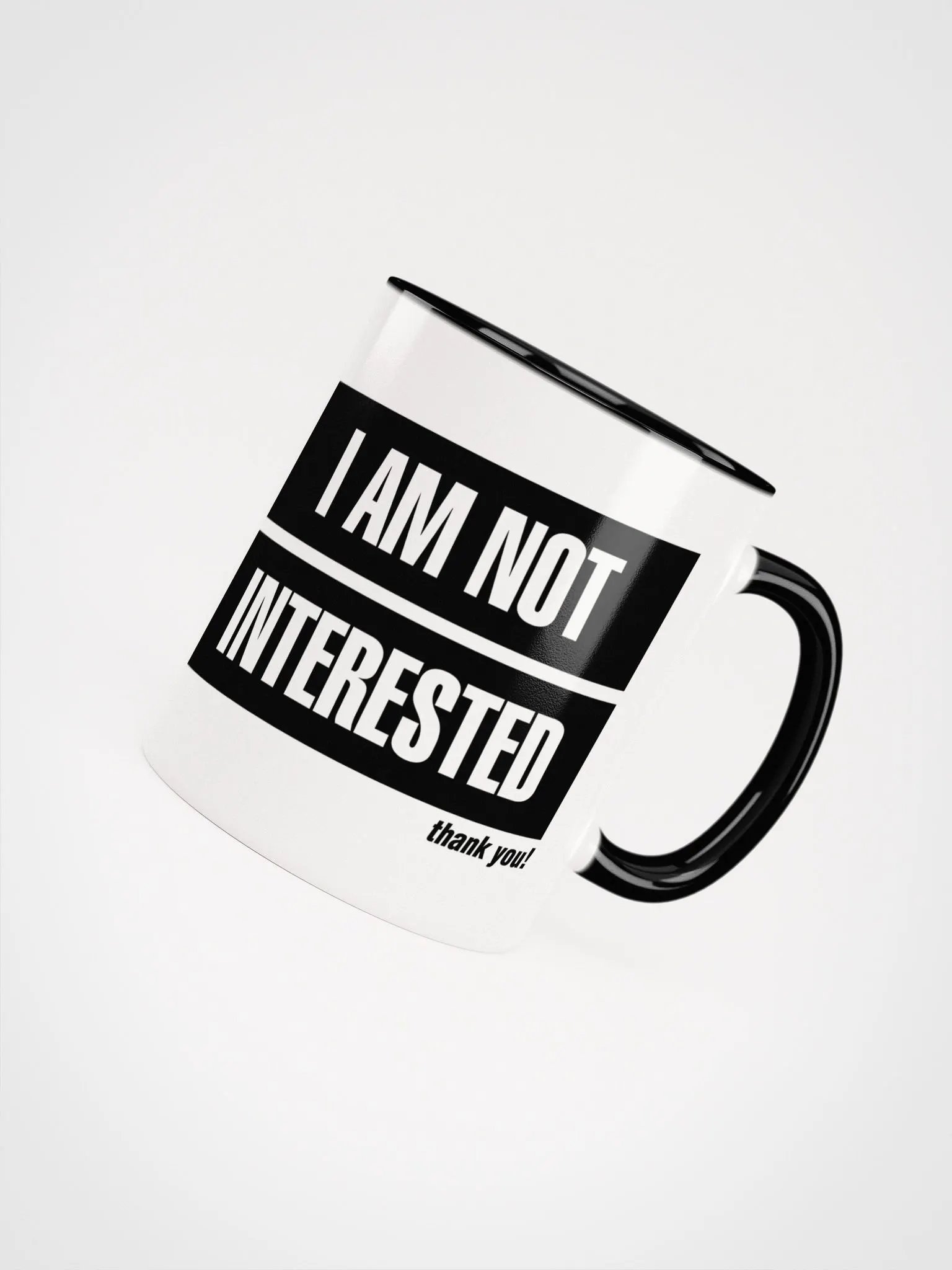 I'm not interested, thank you! (Black and White Mug) product image (2)