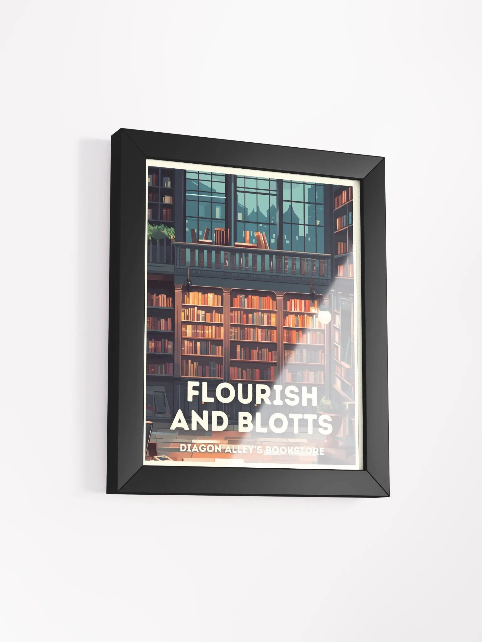 Flourish and Blotts Bookstore Vintage Travel Poster product image (2)