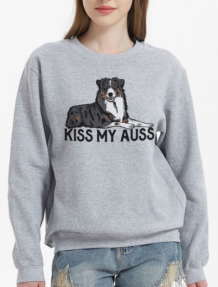 Kiss My Auss Sweatshirt for Australian Shepherd (Tricolor) Dog Owners product image (21)