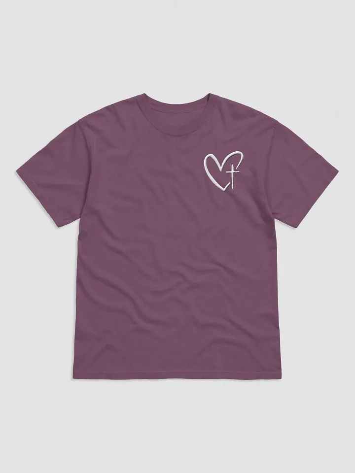 Embroidered White Heart and Cross T-Shirt product image (5)