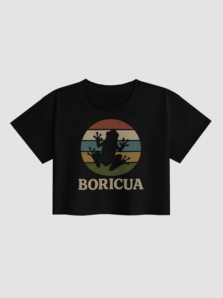 Coquí Boricua Retro Crop Top product image (1)