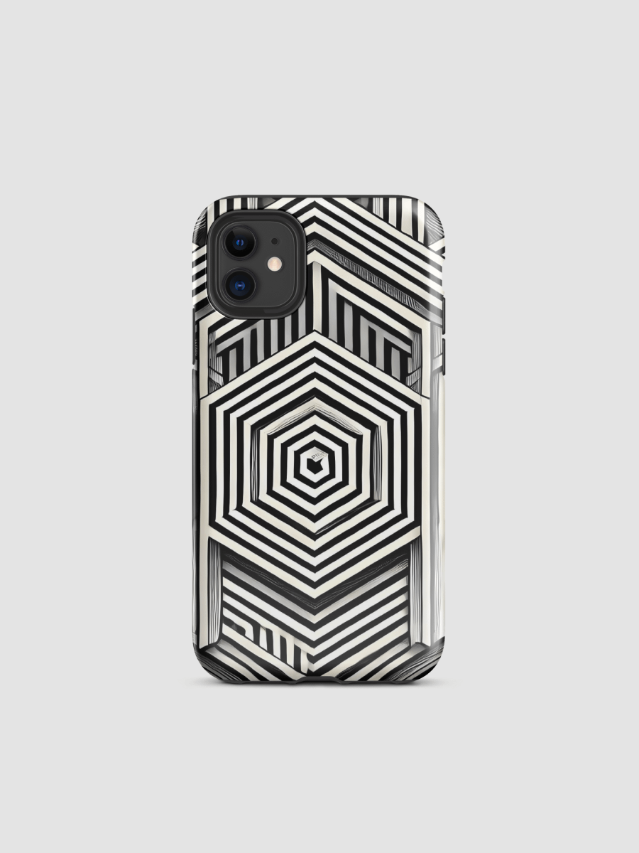 Hypnotic Geometric iPhone Tough Case - Black & White Illusion Design product image (1)