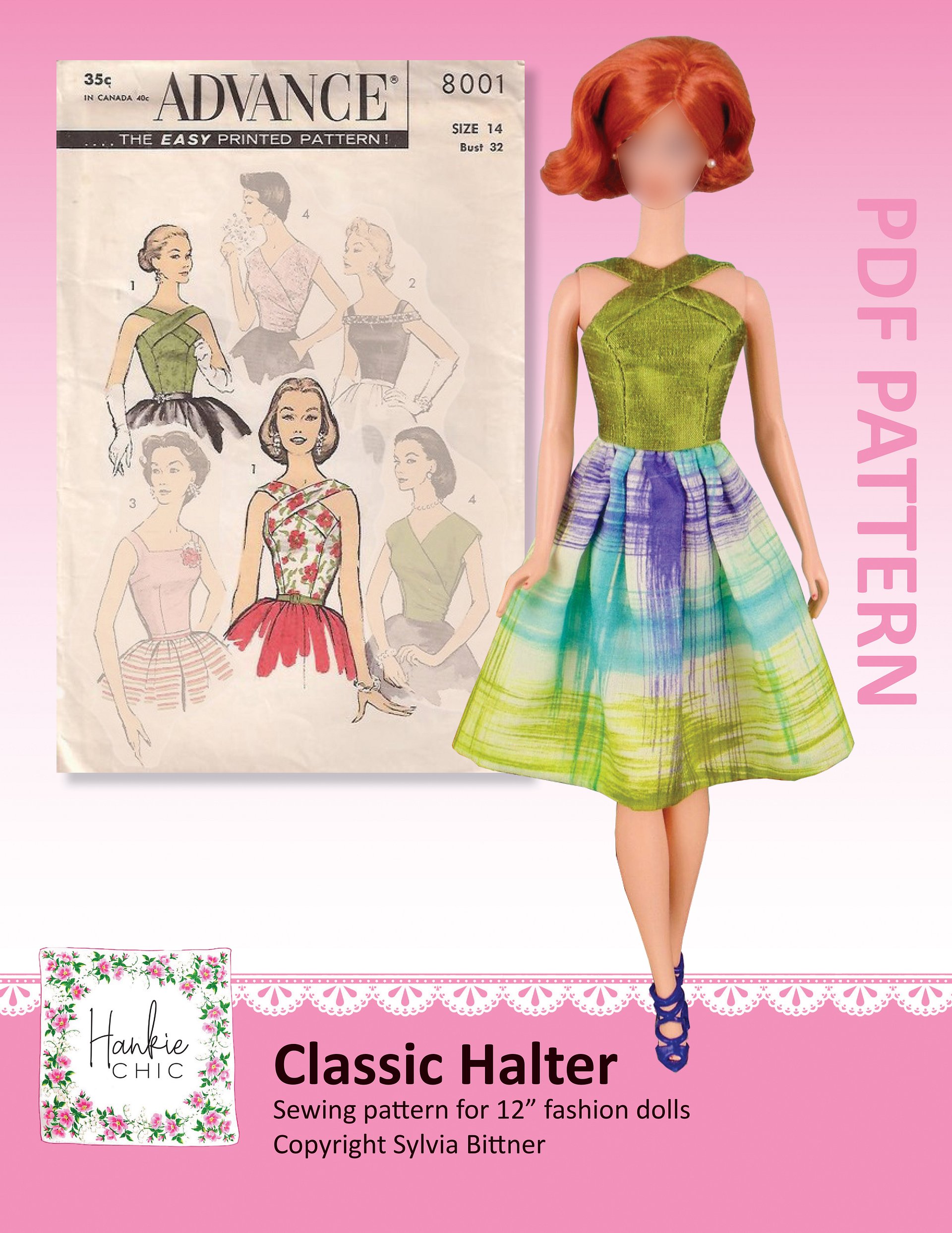 Classic Halter sewing pattern for 12" fashion dolls product image (1)