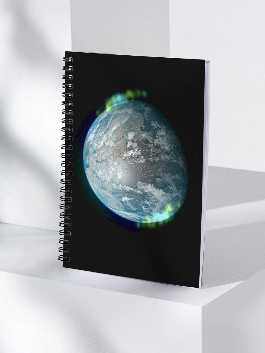 Earth from space with Celestial Lights Spiral Notebook product image (4)