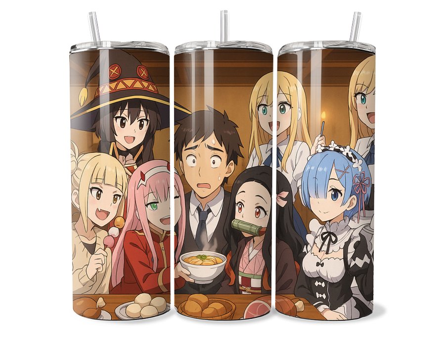 Anime Waifu Dinner Party Tumbler - 20oz Stainless Steel product image (1)