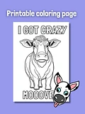 Free Printable Cow Coloring Page PDF product image (1)