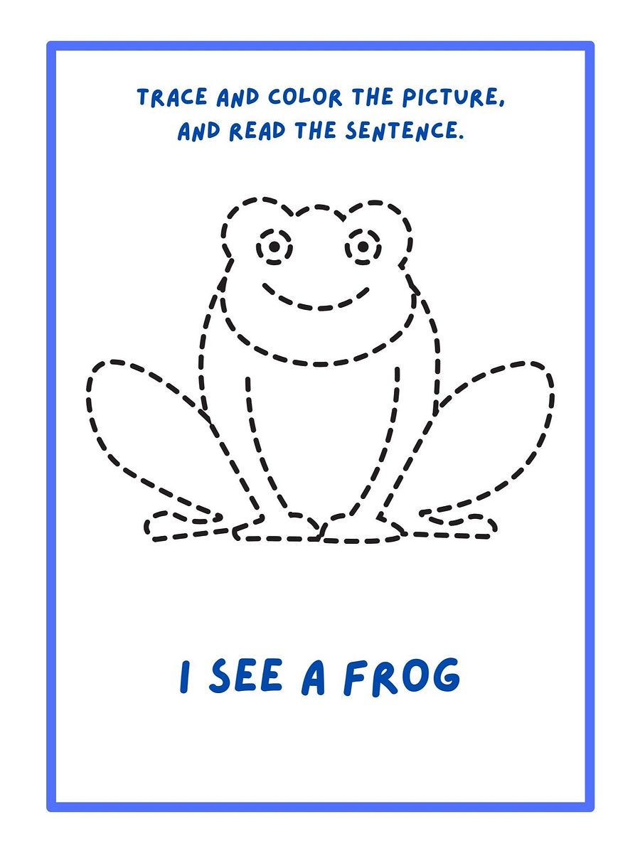 Printable Worksheets: Animal Fun – Trace, Color, and Read product image (4)