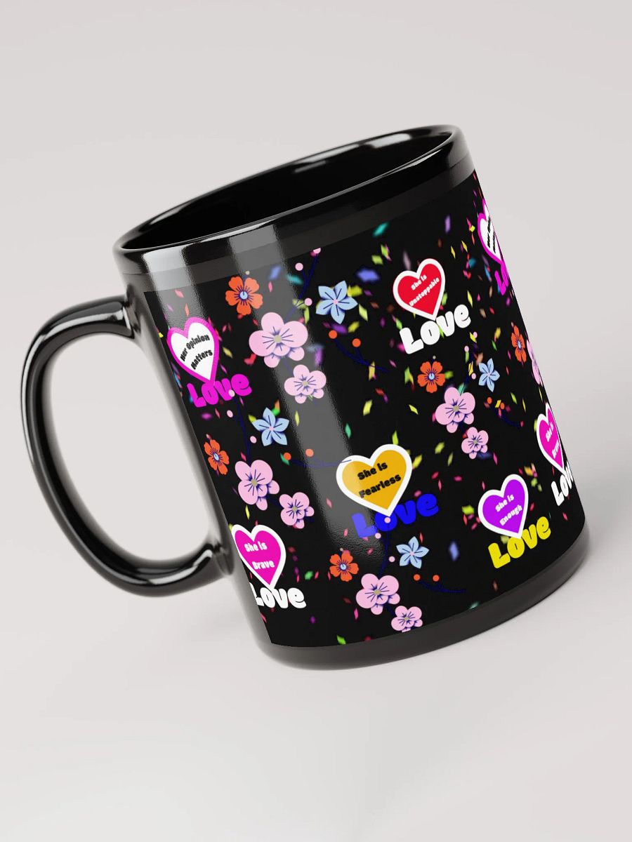 Love & Flowers Black Glossy Mug product image (6)