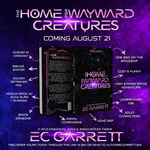 LOVE IS UNIVERSAL

Meet THE HOME FOR WAYWARD CREATURES (Vol 1), my new paranormal space romantasy series about the galaxy’s o...