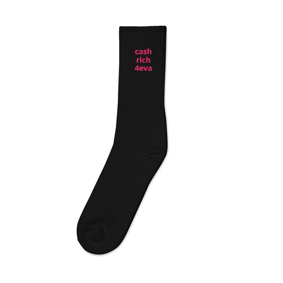 PRETTY PAID PINK WEALTHY $ PAID OFTEN Crew Socks product image (1)