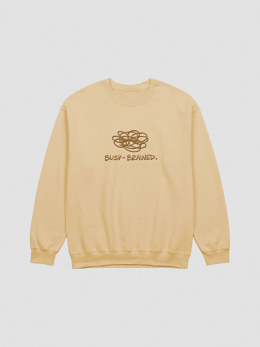 BUSY-BRAINED. (lg. design, brass thread) embroidered crewneck product image (16)