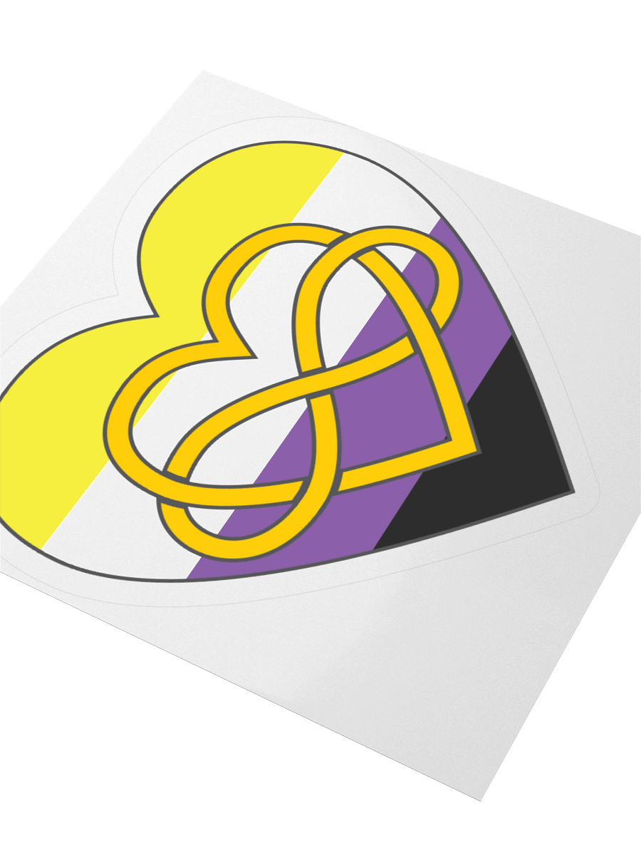 Non-binary Pride Flag Polyamory Infinity Heart Sticker product image (7)