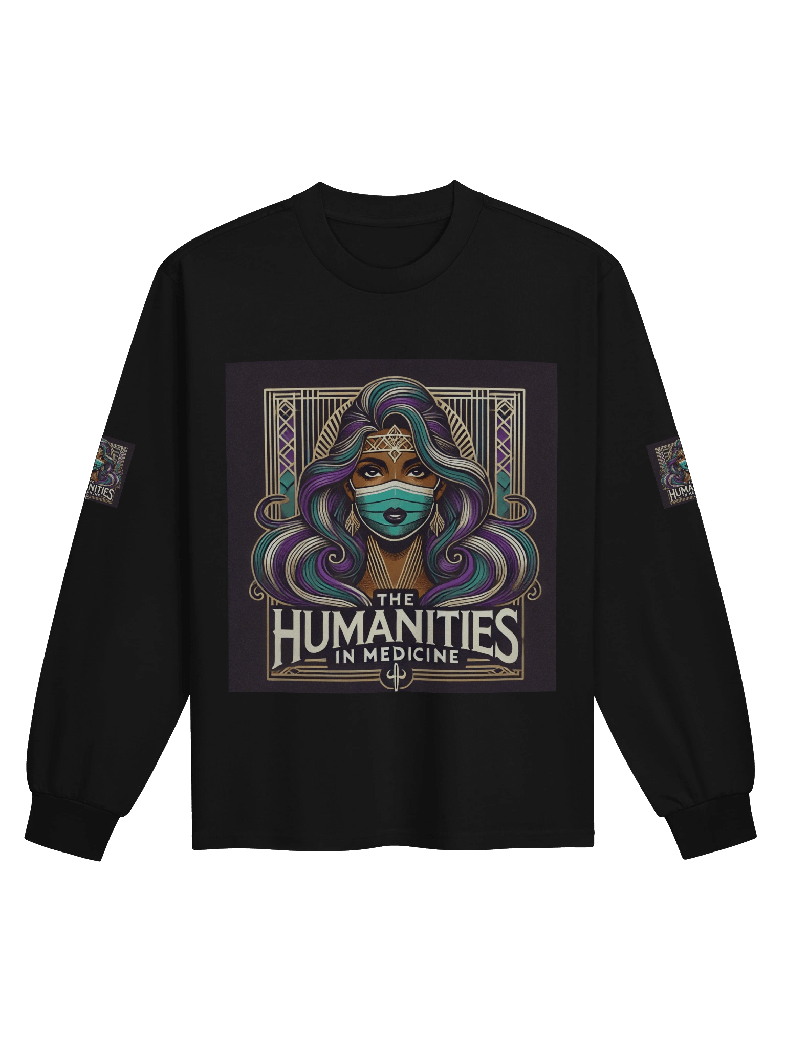 Humanities In Medicine Art Deco Headband Healthcare Heroine Long Sleeve Shirt product image (2)