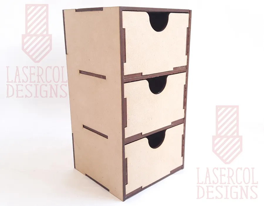 Three Drawers Desk Organizer - Laser Cut Files product image (4)