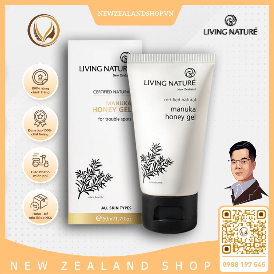 Copy of Gel trị mụn, chống viêm ngừa thâm sẹo Living Nature Manuka Honey Gel 50ml product image (1)