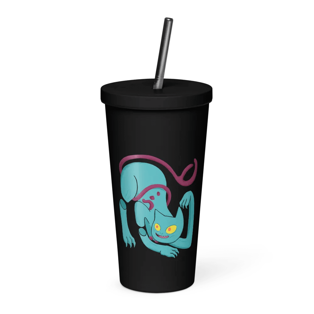 Demon Cat Insulated Tumbler with a Straw - Multicolor product image (1)