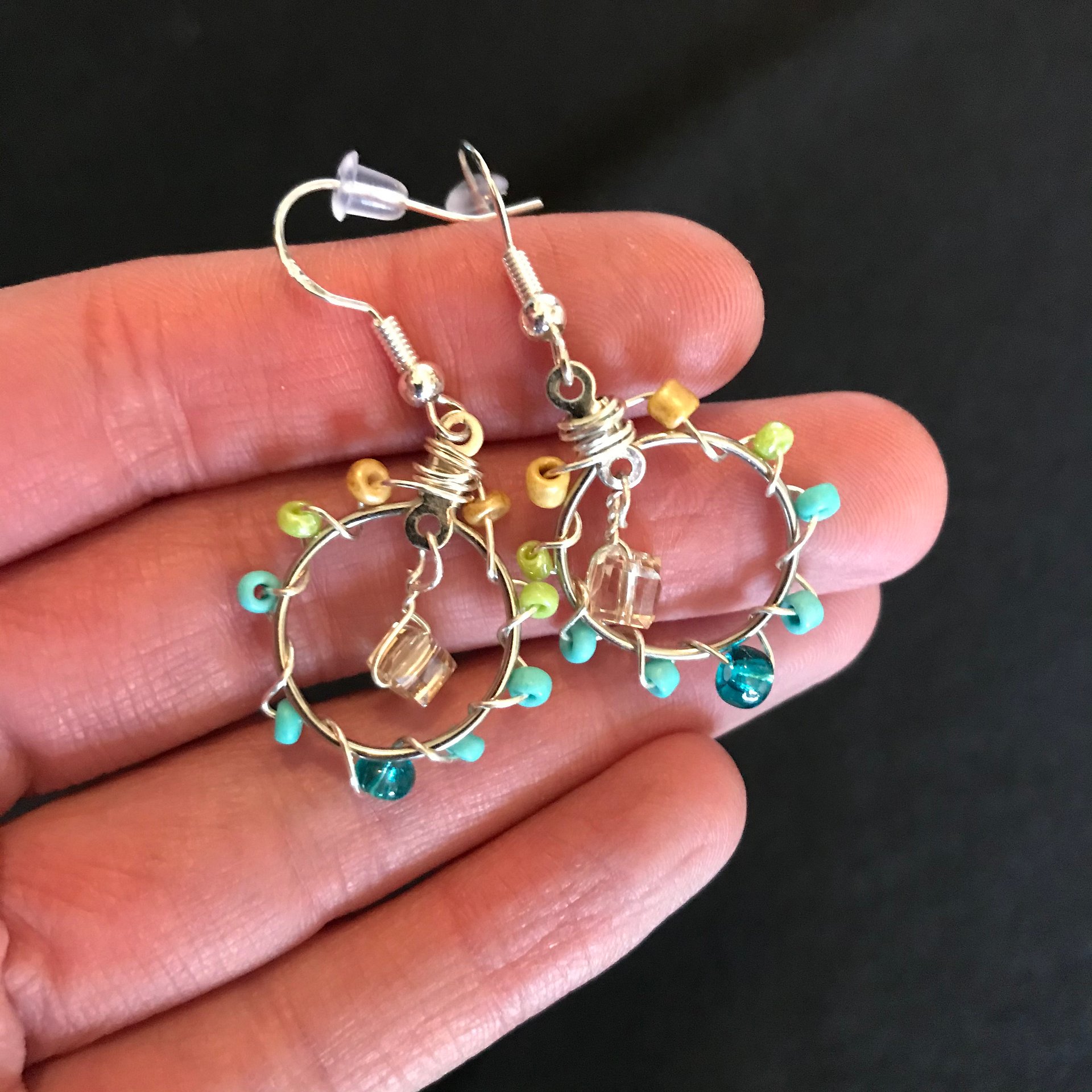 Rainbow Circle Drop Earrings product image (1)