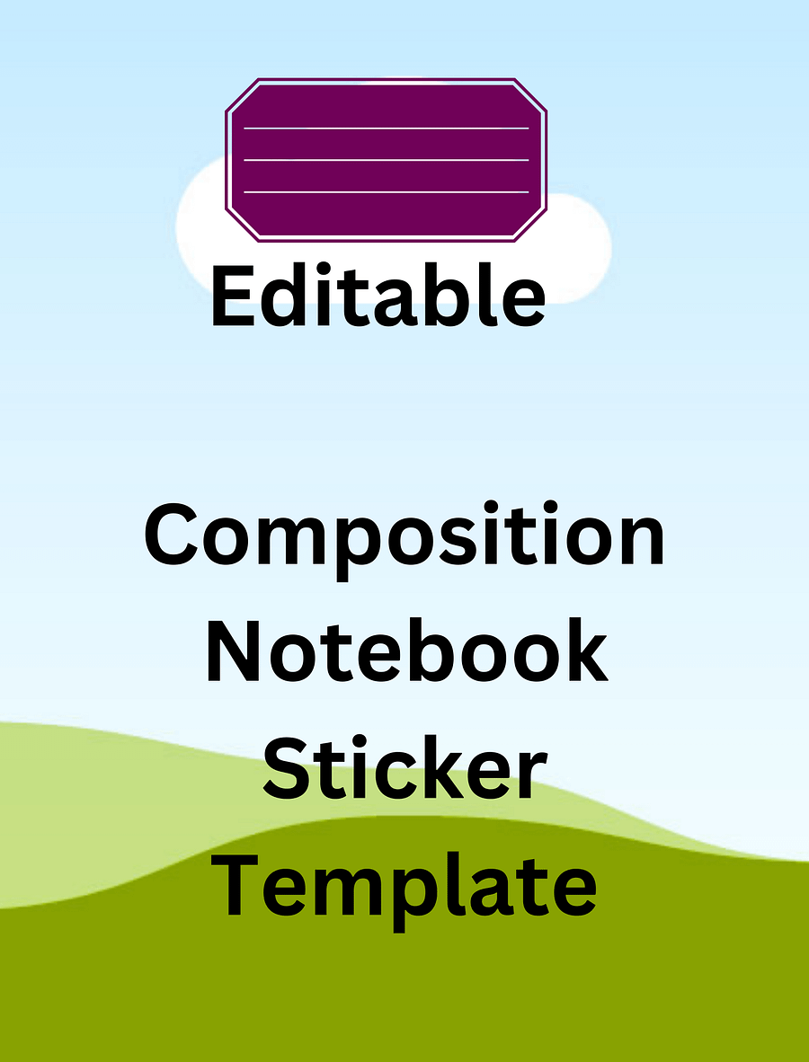 Editable Template - Composition Notebook Cover product image (2)