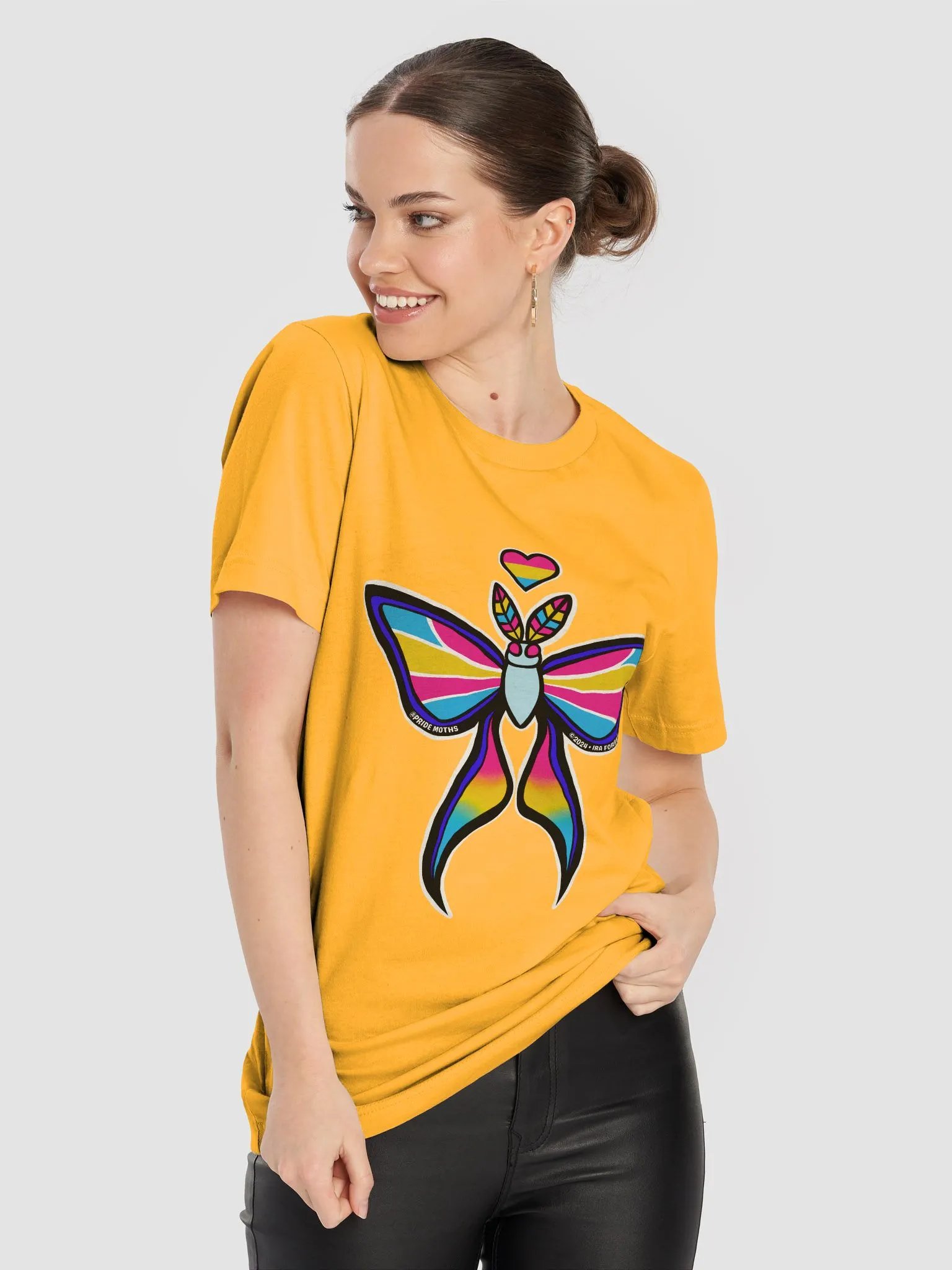 № 4 | PANSEXUAL PRIDE MOTH | SHORT SLEEVE TEE | T-SHIRT product image (8)