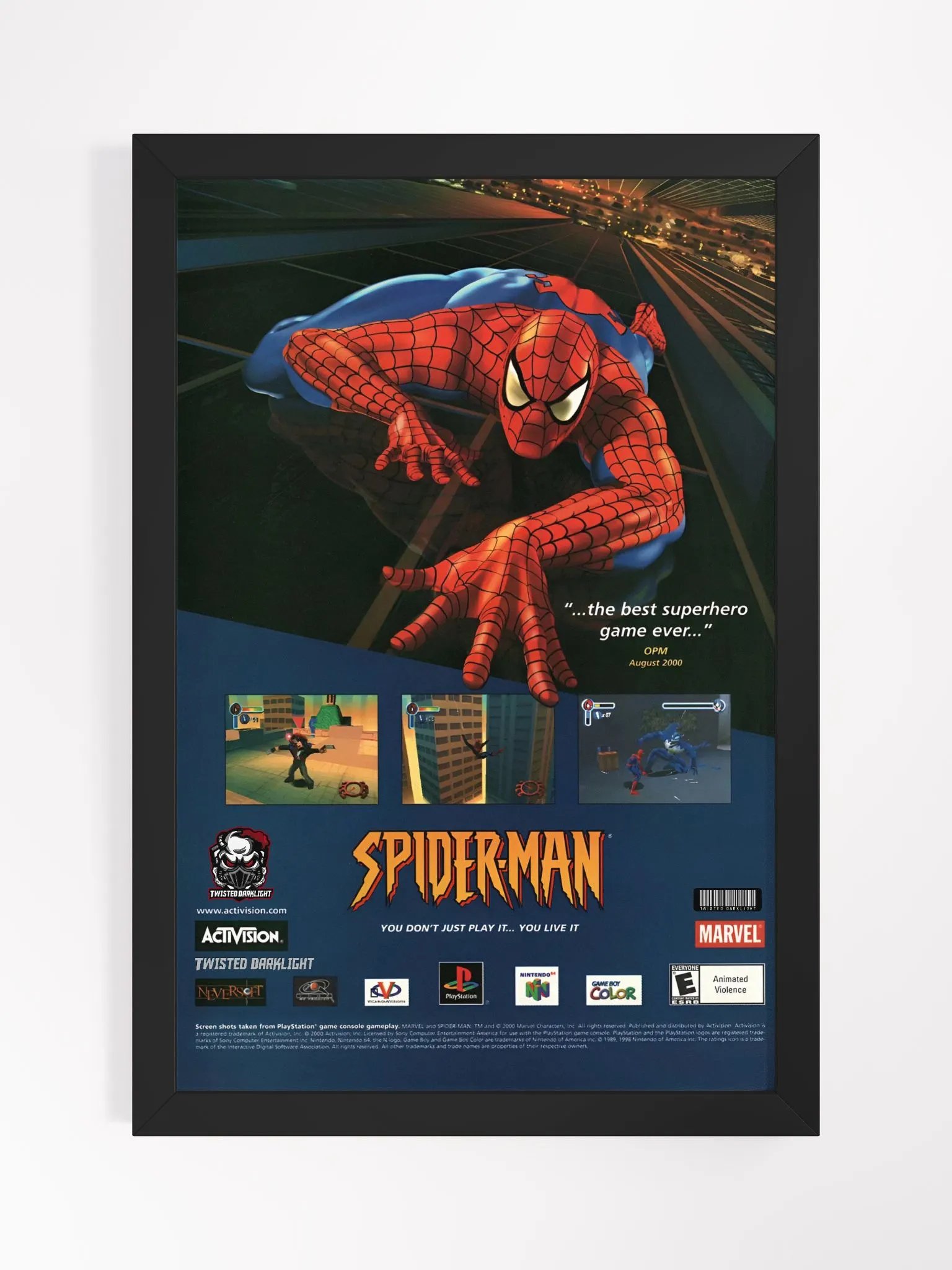 Spider-Man Game Advertisement Poster from 2000 - Size: 12" x 18" product image (4)