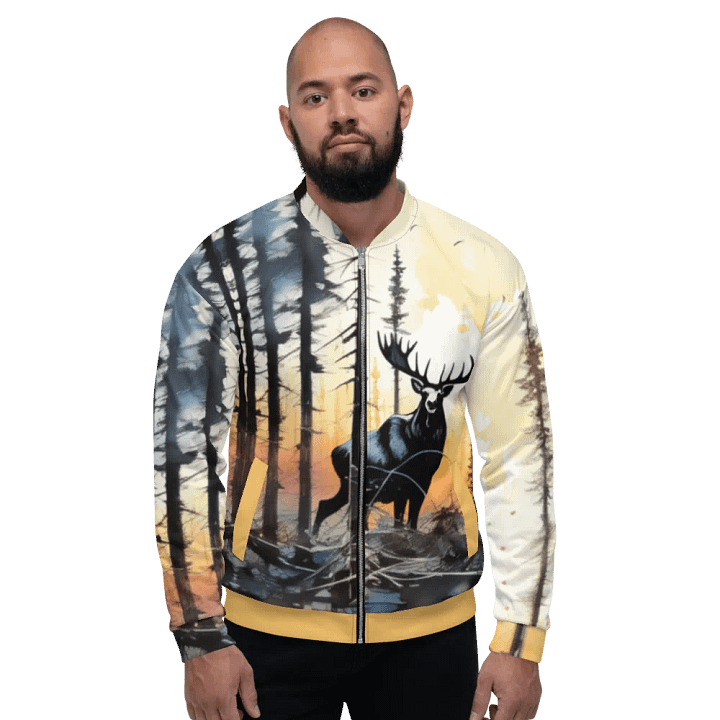 All-Over Print Bomber Jacket by Sublicolor 144/Deer in nature. product image (2)