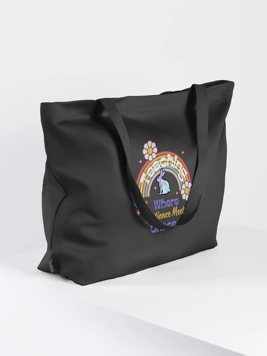 Bunny Teaching Where Patience Meets Chaos, Teachers Eco Tote Bag product image (2)