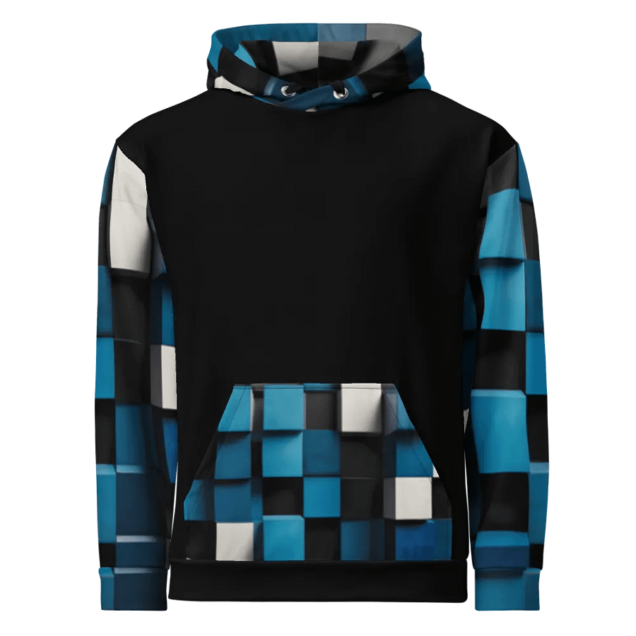 Black And Blue Squares Unisex Hoodie product image (1)
