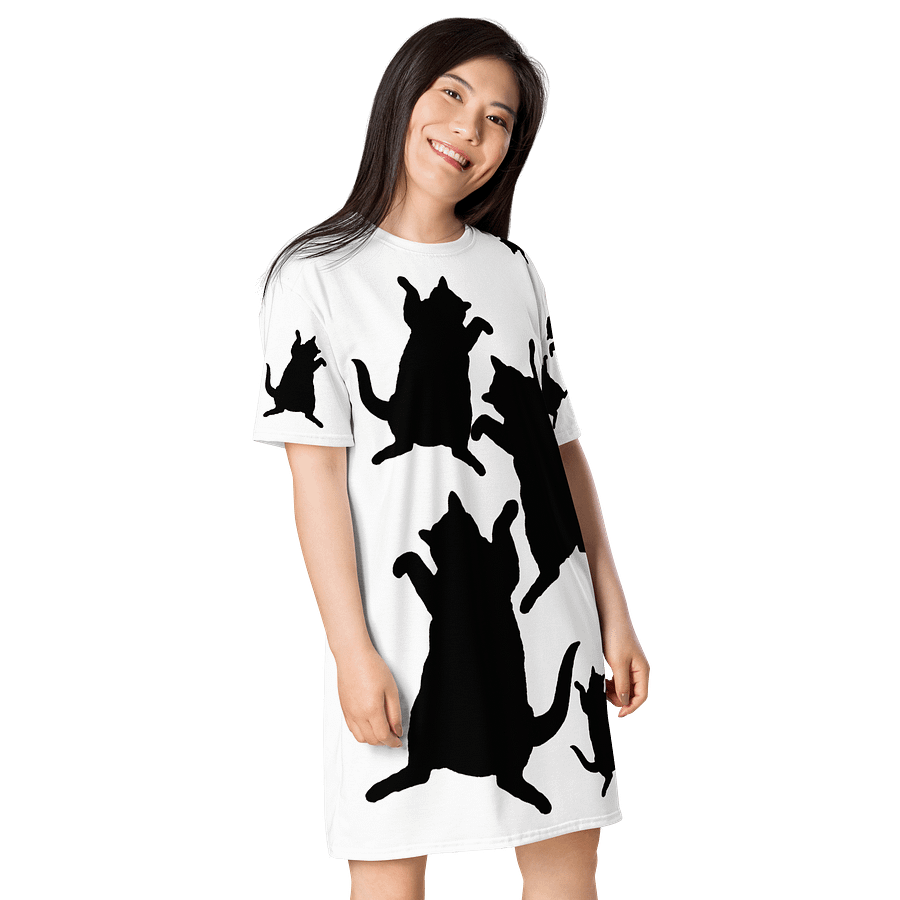 Childless Cat Ladies Run This Country Black and White T-Shirt Dress product image (4)