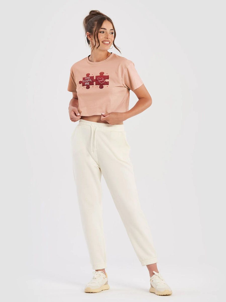 You Complete Me - Romantic Couples Puzzle Piece Design for Valentine's Day & AnniversaryWomen's Crop Top product image (35)