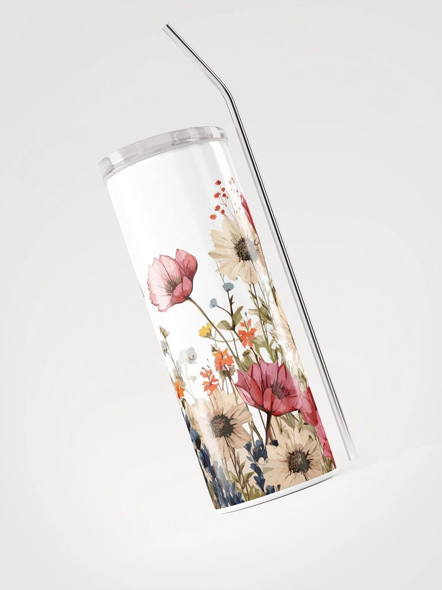 Wildflower Stainless Steel Tumbler - Eco-Friendly Floral Gift & Travel Mug product image (3)