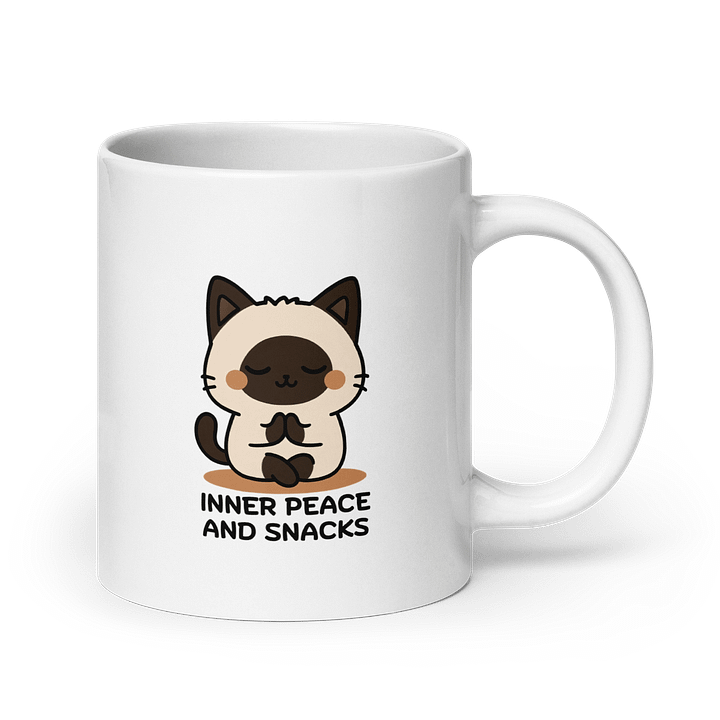 Kawaii Zen Cat – Meditating Buddha Kitty with Funny Quote “Inner Peace… and Snacks” product image (3)